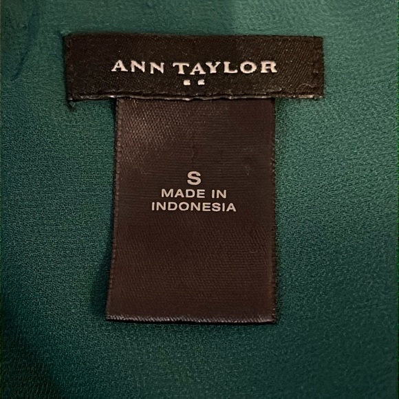 Cutest Ann Taylor  Green Semi Sheer Ruffle Sleeves Top Sz S - Picture 8 of 9